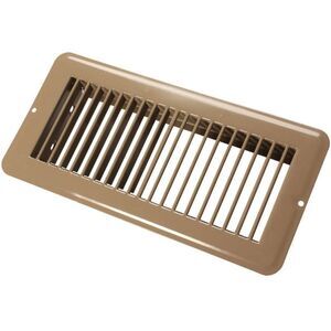 JR Products Undampered Floor Register - 4" x 10", Brown